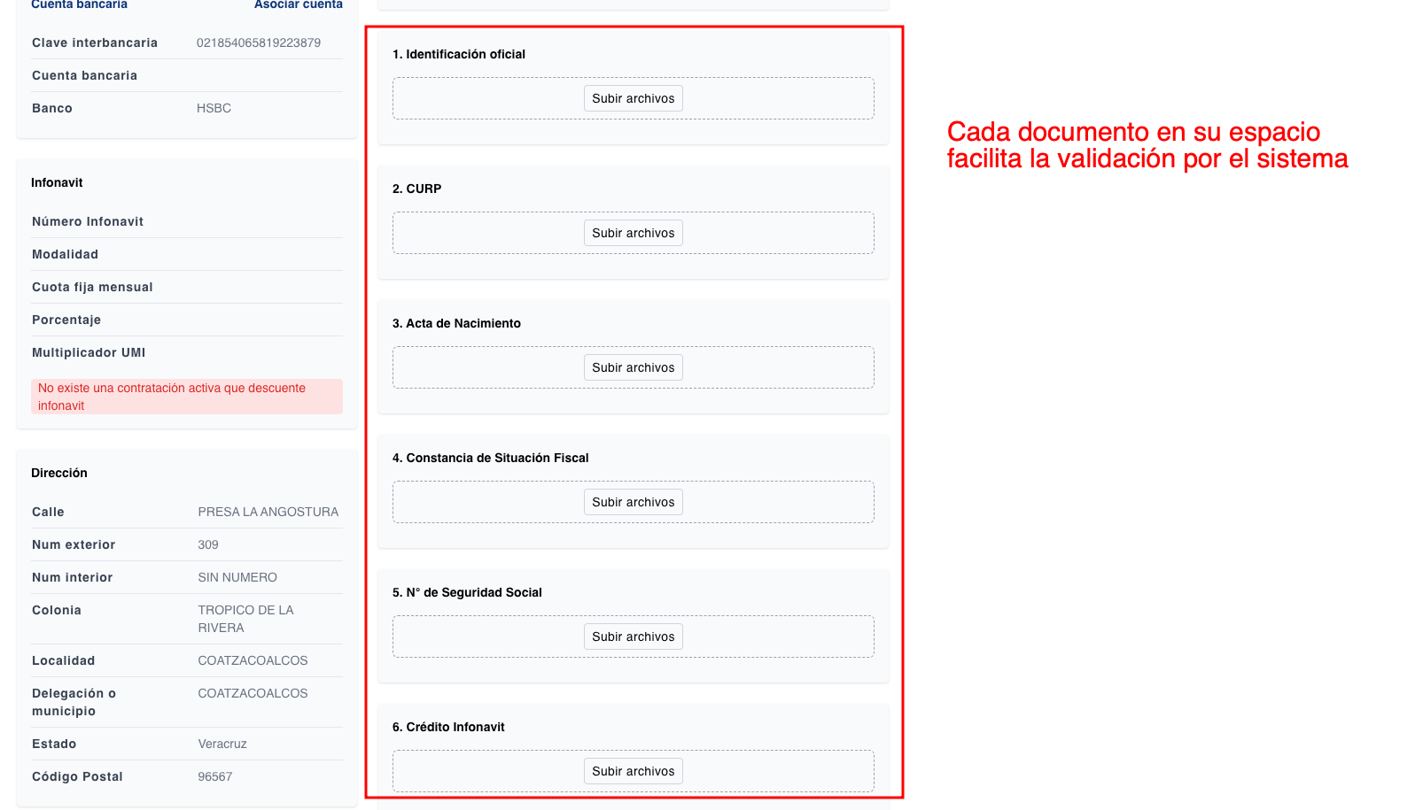 Separación de documentos en el expediente del trabajador
