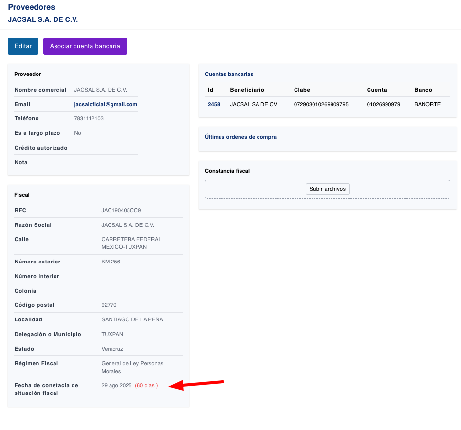 Mejorar la validación de CSF en proveedores